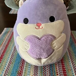 8" Bravo Hamster Purple Heart Squishmallows Plush Toy Valentines 2024